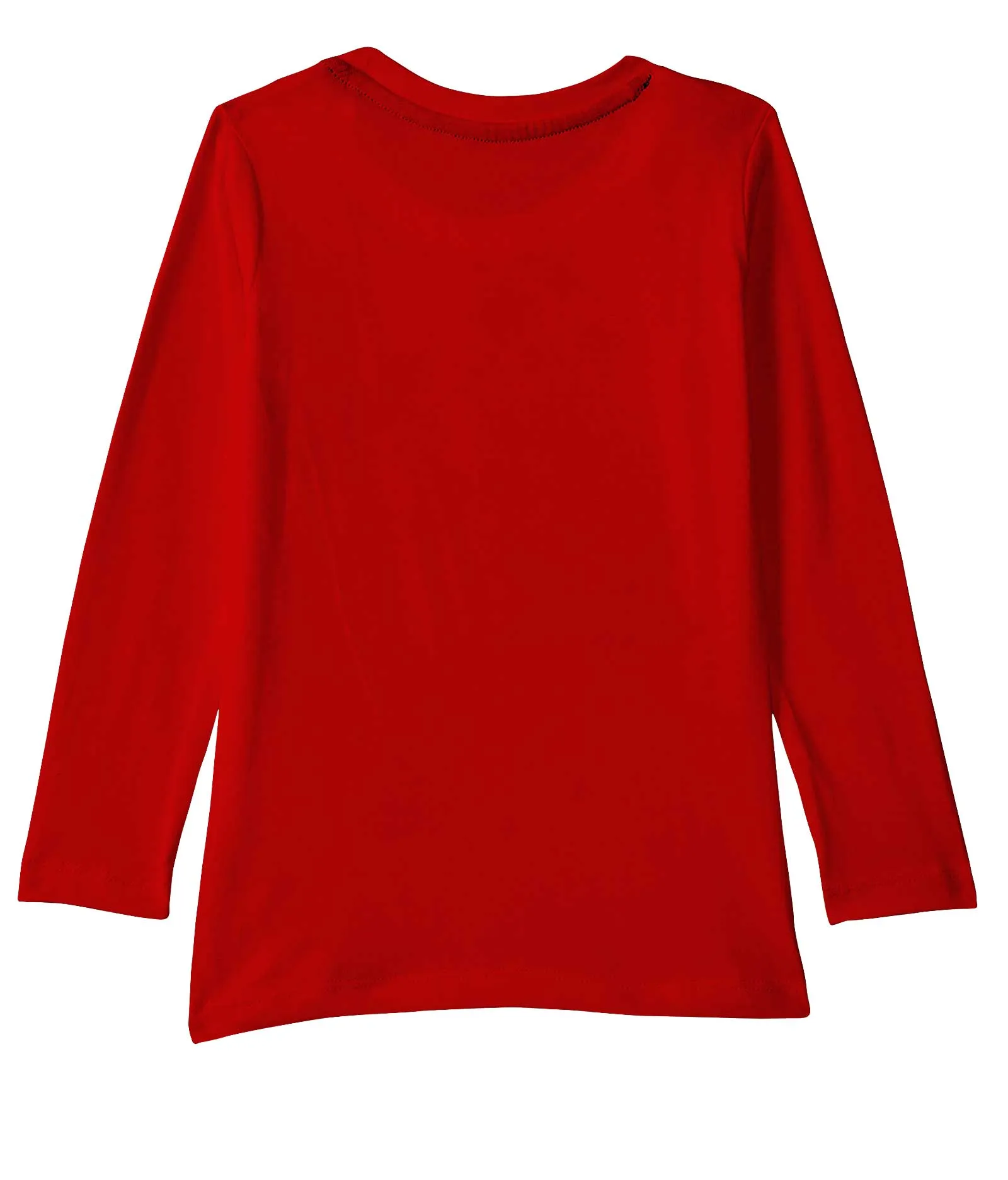 American-Elm Red Plain 100% Cotton Full Sleeve Tshirt for Boys | Solid Tshirt for Kids