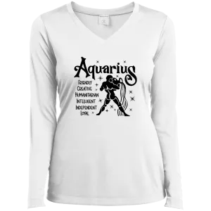 Aquarius  Ladies’ Long Sleeve Performance V-Neck Tee