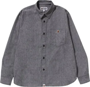 BAPE One Point Relaxed Fit Chambray Shirt 'Black', Black