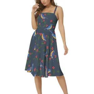 Birdie Bye Bye Sleeveless Square Neck Flare Hem Midi Dress