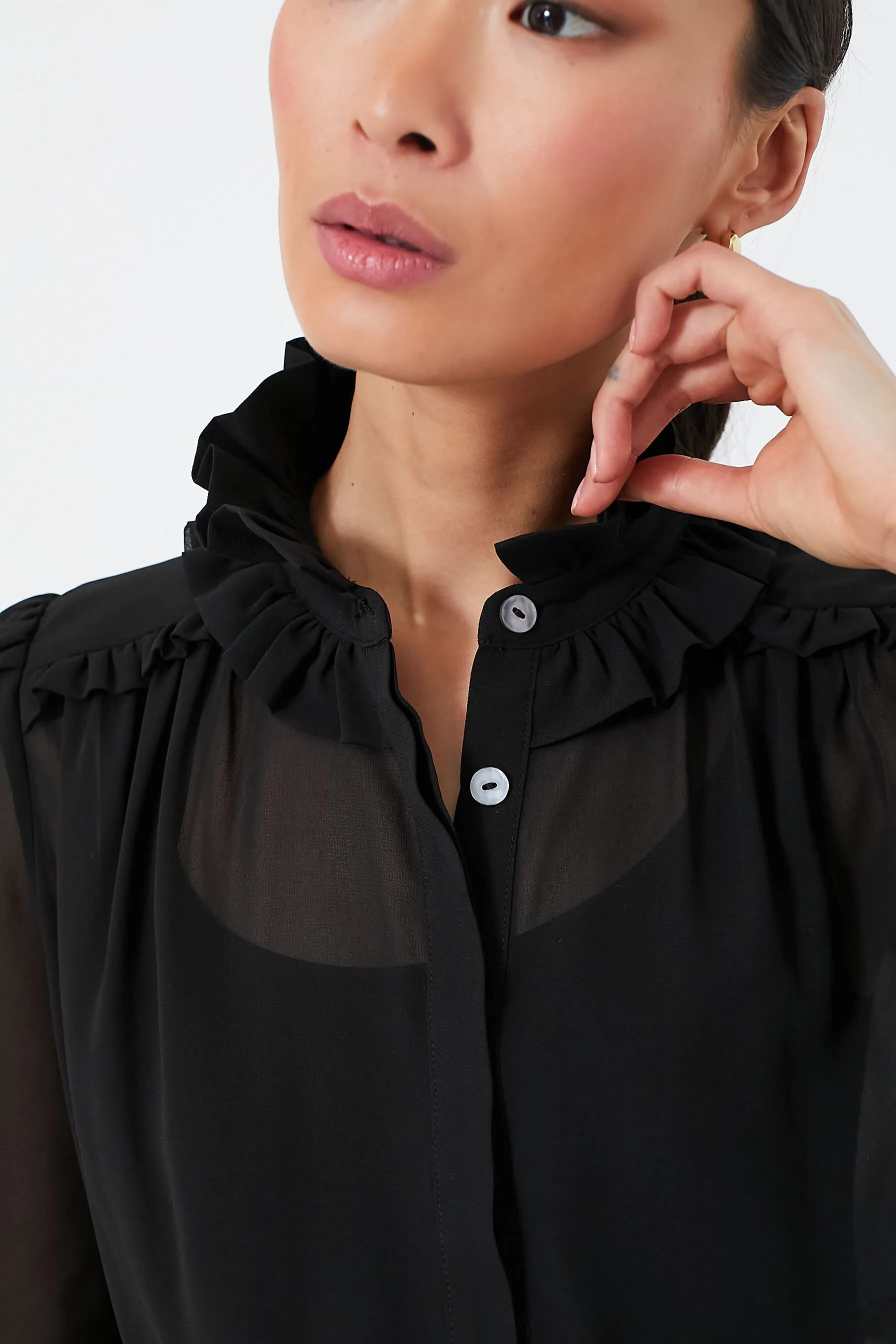 Black Sheer Elana Blouse