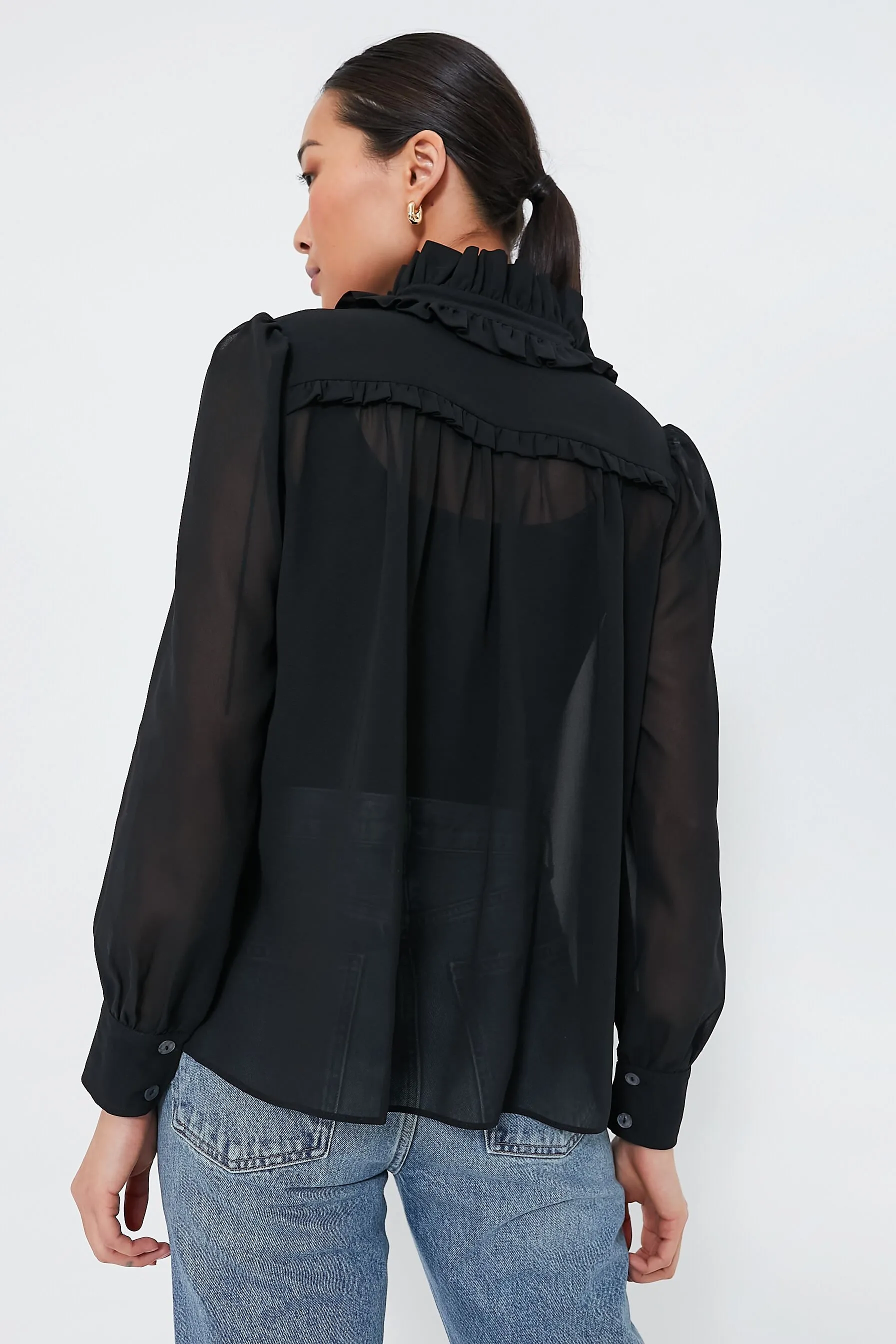 Black Sheer Elana Blouse