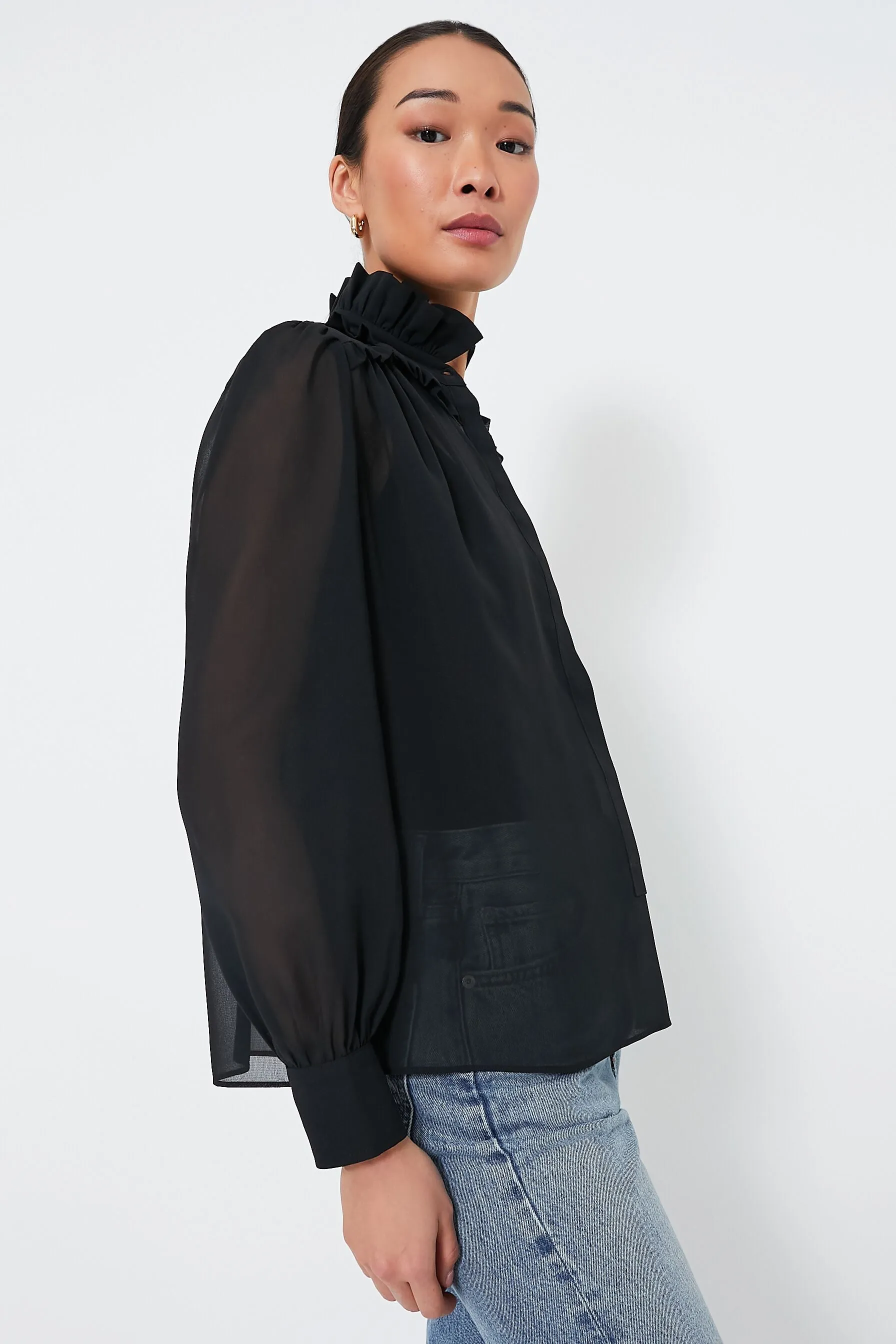 Black Sheer Elana Blouse