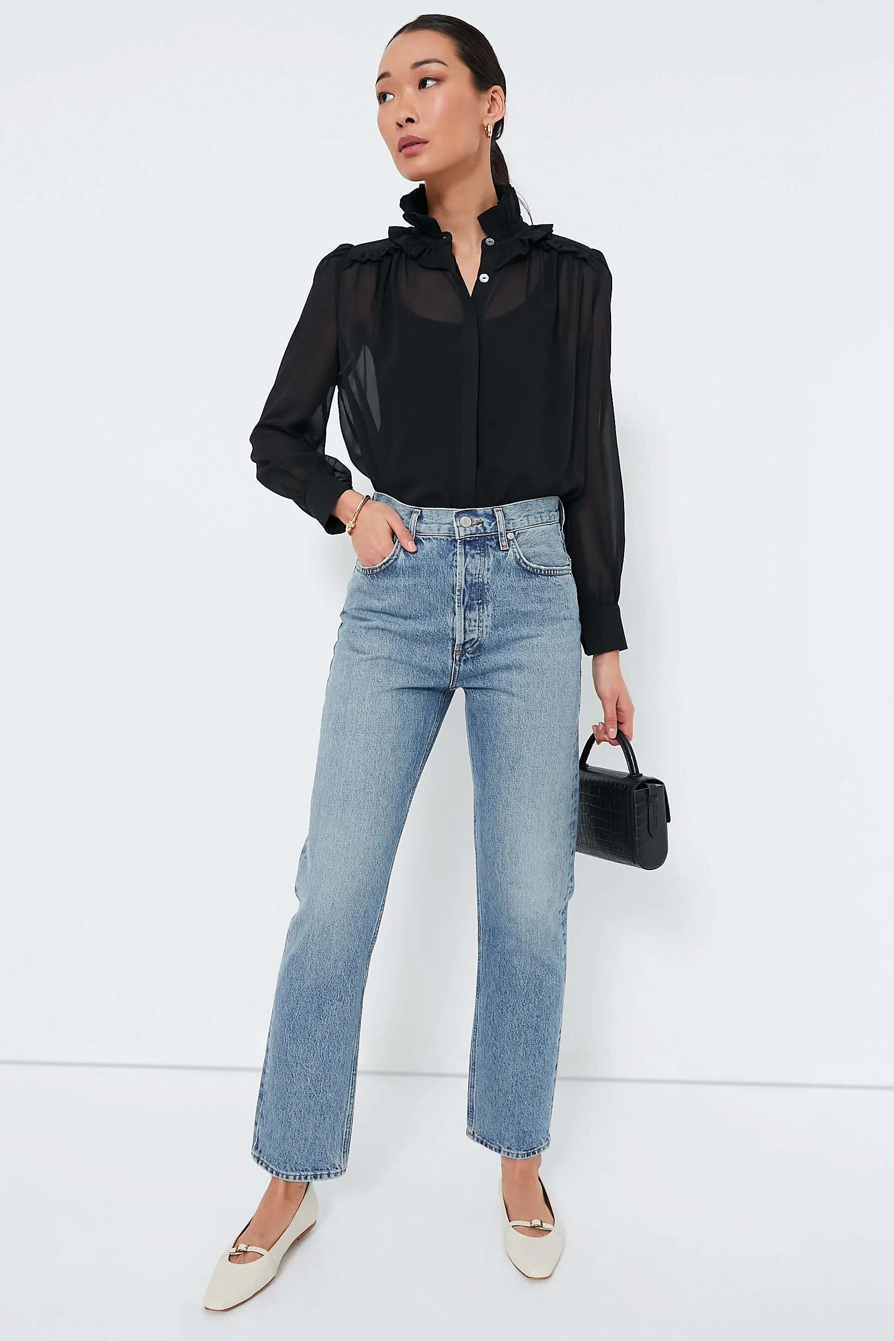 Black Sheer Elana Blouse