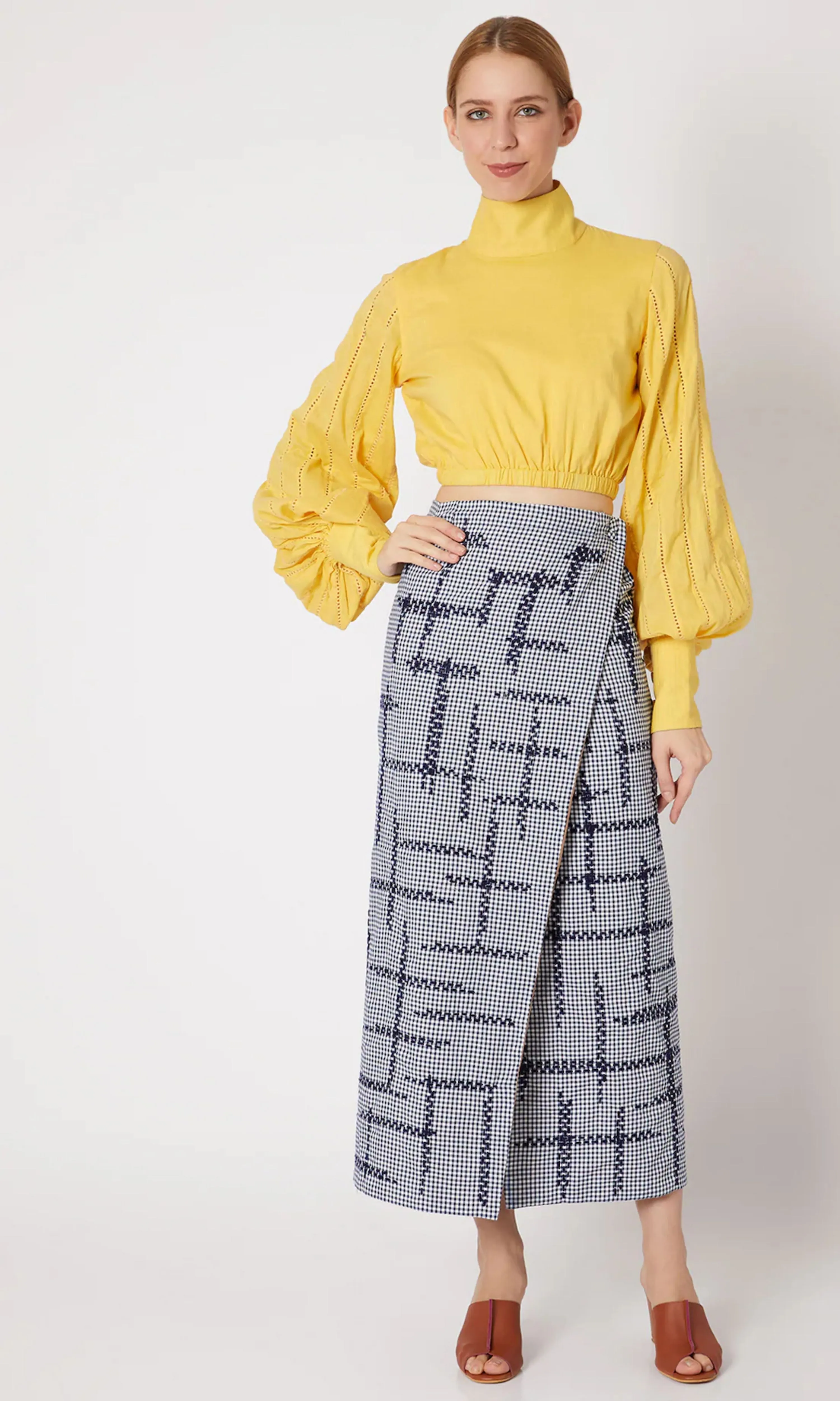 Blue Reversible Wrap Skirt