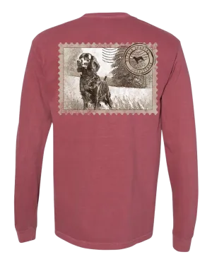 Boykin Spaniel 100% Cotton Long Sleeve Pocket Tee - Iconic Boykin Stamp Design