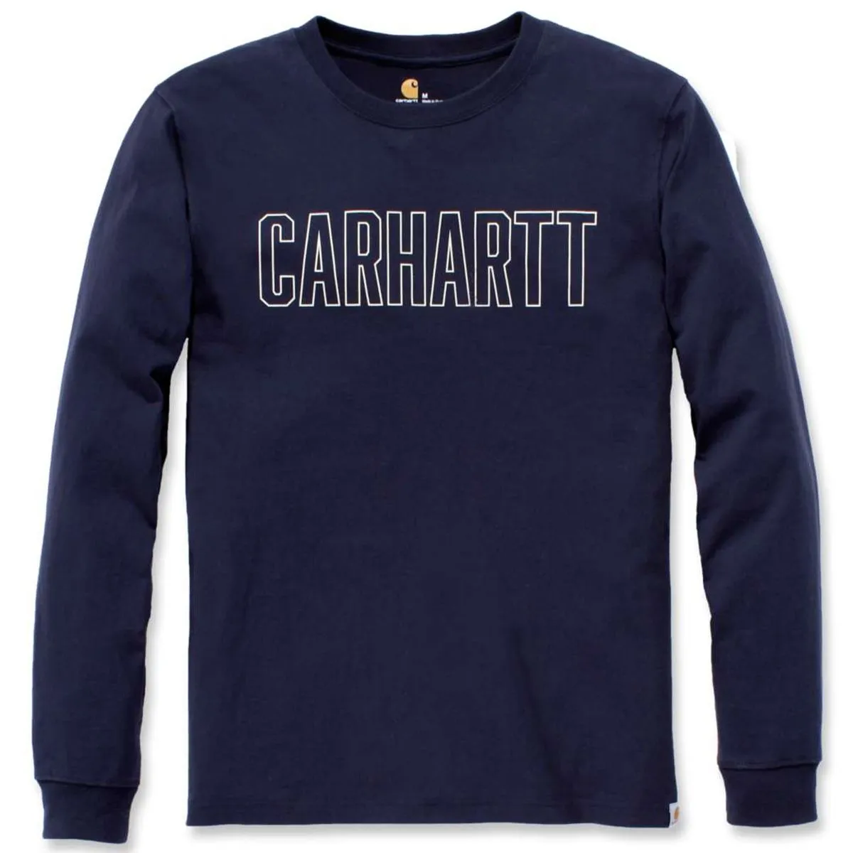 Carhartt&#x20;104106&#x20;l&#x2F;s&#x20;Block&#x20;Logo&#x20;T-Shirt&#x20;-&#x20;Carbon&#x20;Heather