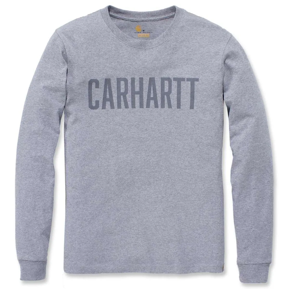 Carhartt&#x20;104106&#x20;l&#x2F;s&#x20;Block&#x20;Logo&#x20;T-Shirt&#x20;-&#x20;Carbon&#x20;Heather