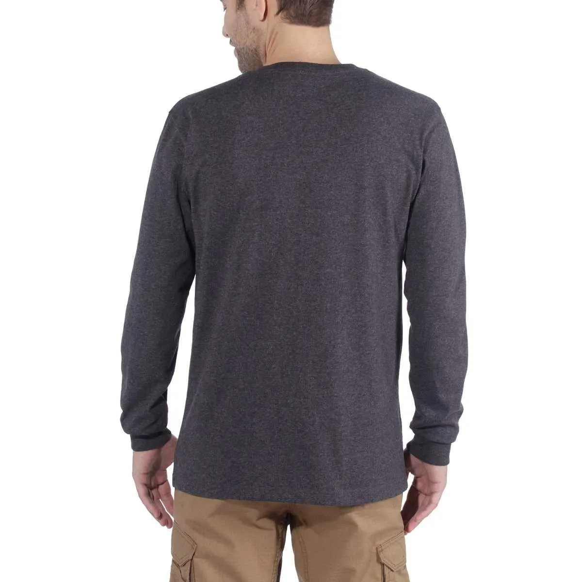 Carhartt&#x20;104106&#x20;l&#x2F;s&#x20;Block&#x20;Logo&#x20;T-Shirt&#x20;-&#x20;Carbon&#x20;Heather