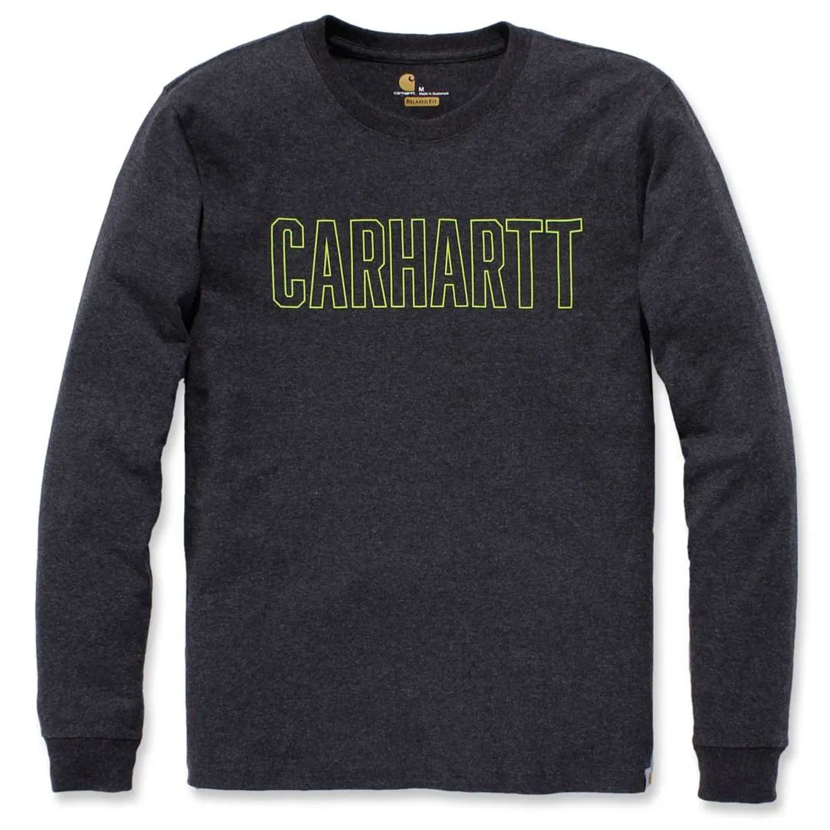 Carhartt&#x20;104106&#x20;l&#x2F;s&#x20;Block&#x20;Logo&#x20;T-Shirt&#x20;-&#x20;Carbon&#x20;Heather