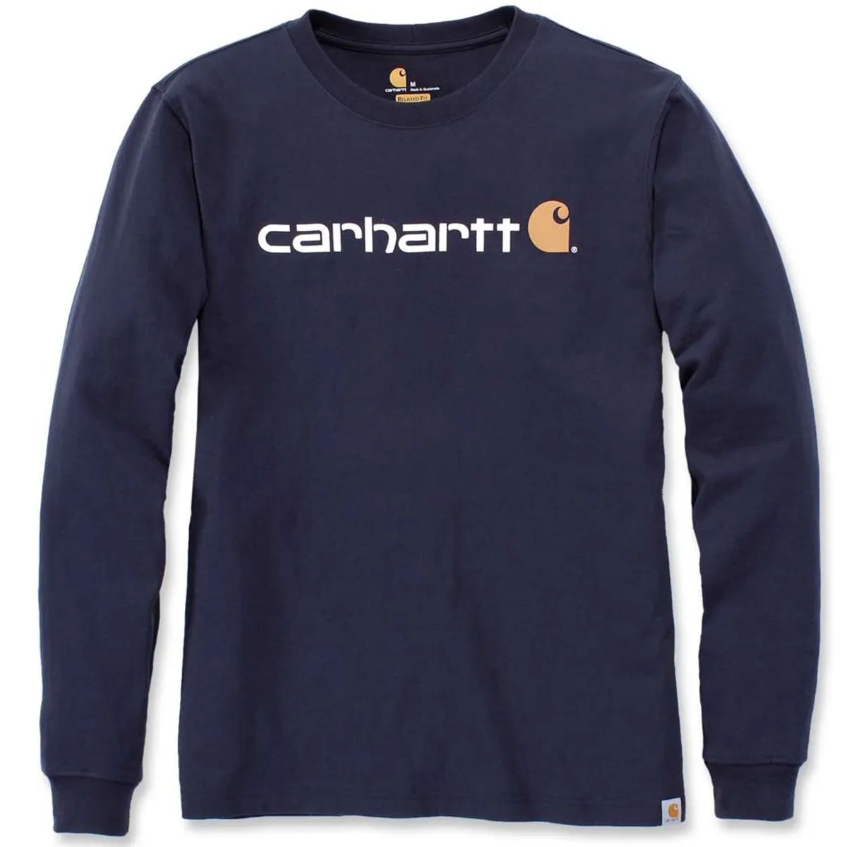 Carhartt&#x20;104107&#x20;l&#x2F;s&#x20;Signature&#x20;Graphic&#x20;T-Shirt&#x20;-&#x20;Navy