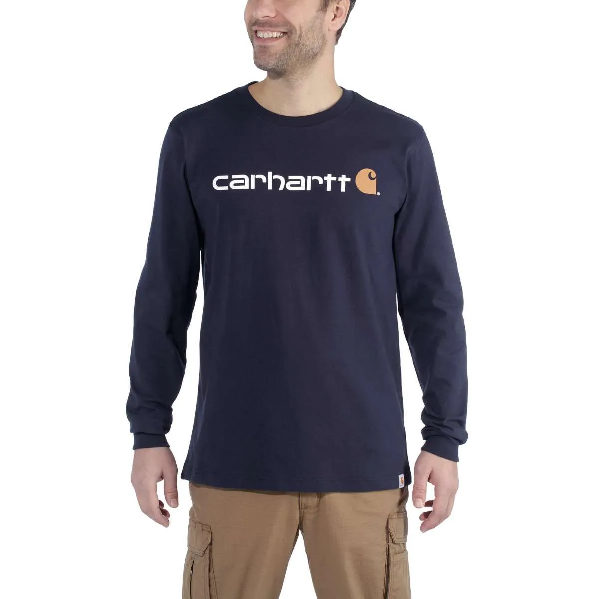 Carhartt&#x20;104107&#x20;l&#x2F;s&#x20;Signature&#x20;Graphic&#x20;T-Shirt&#x20;-&#x20;Navy
