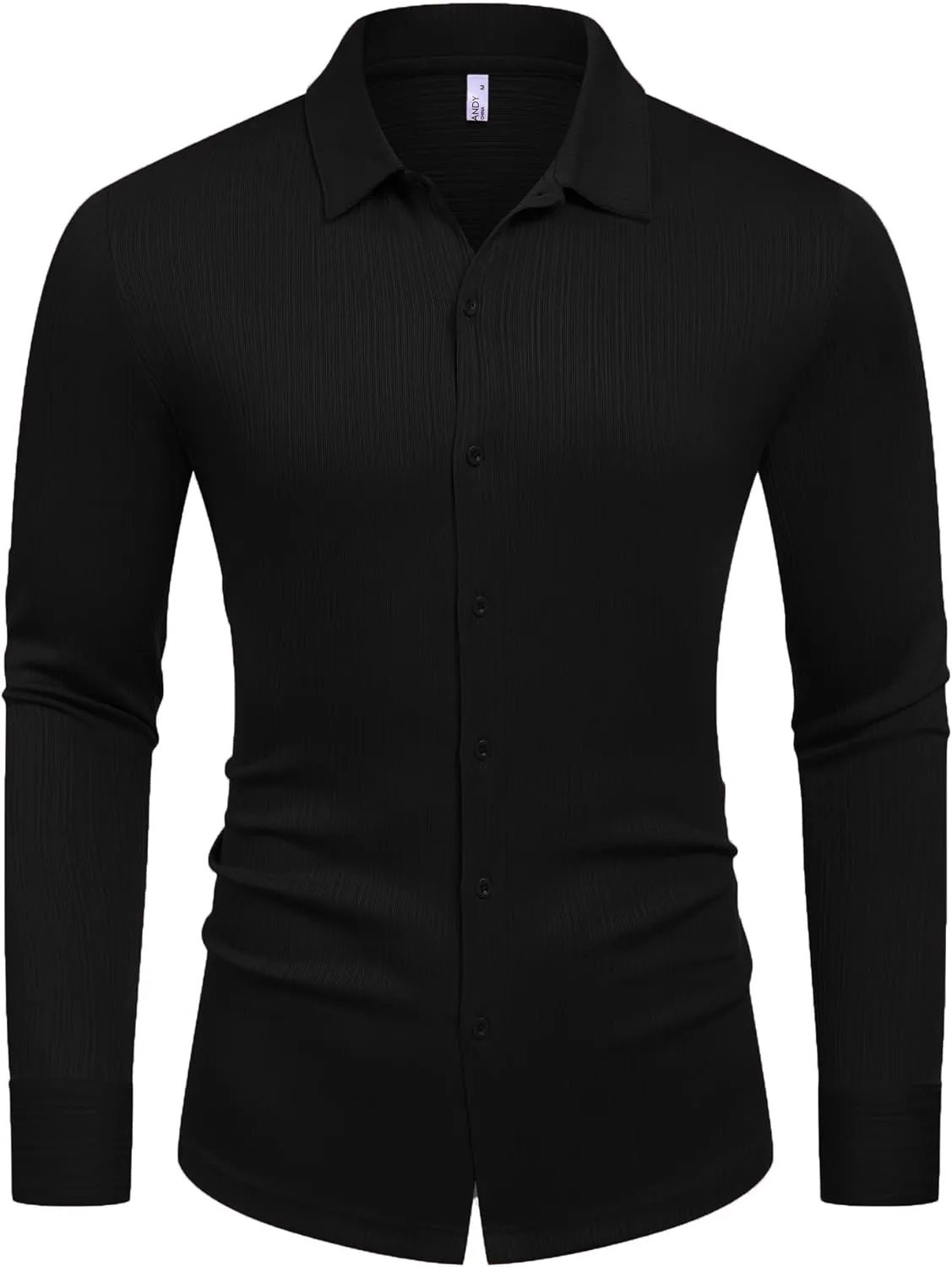 COOFANDY Athletic Fit Dress Shirts for Men Ribbed Knit Textured Button Down Shirts