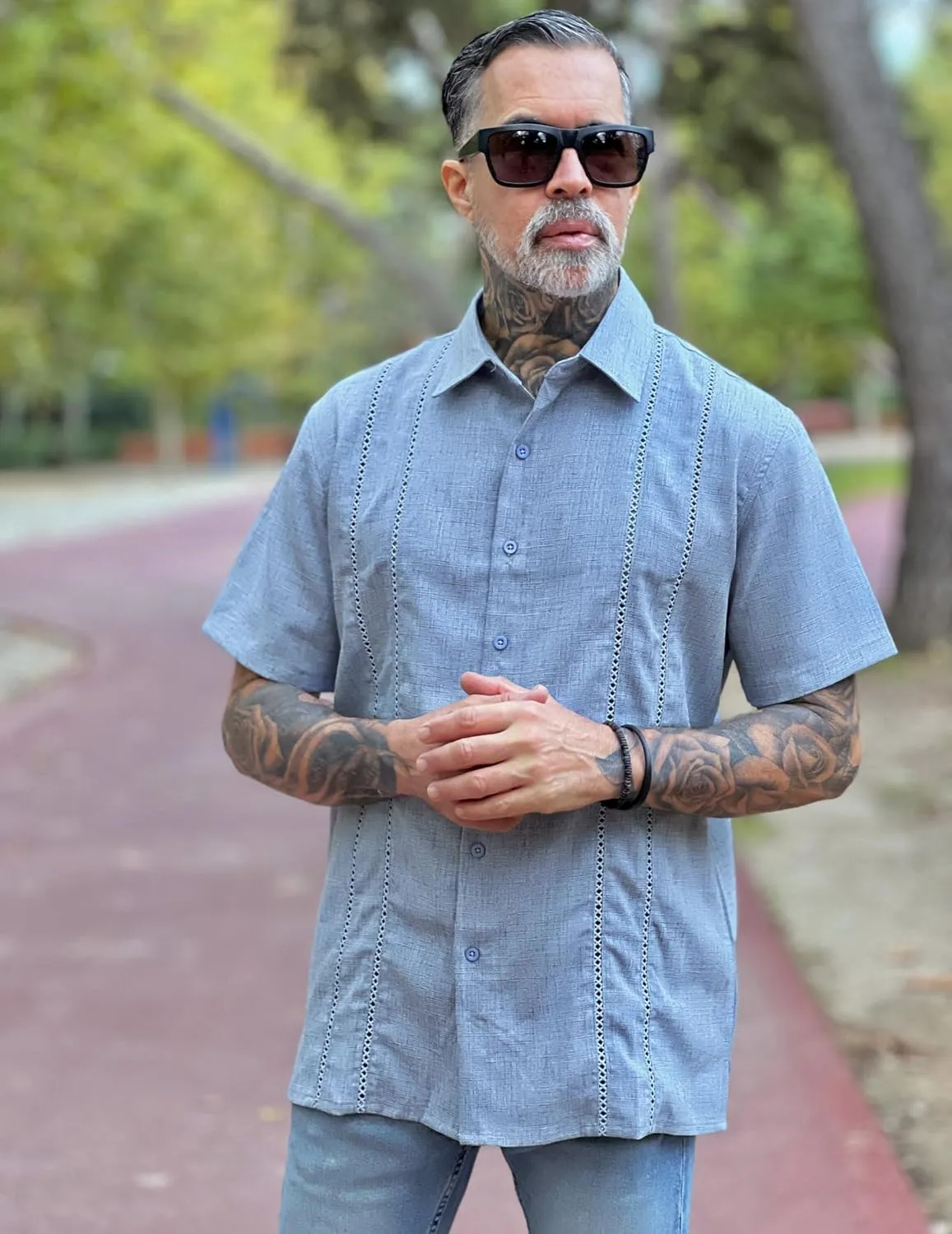 COOFANDY Men's Cuban Guayabera Shirt Casual Short Sleeve Button Down Shirts Summer Beach Shirts