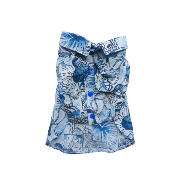 Dog's Hawaiian Shirt | Hawaiian Ipu Print | Blue