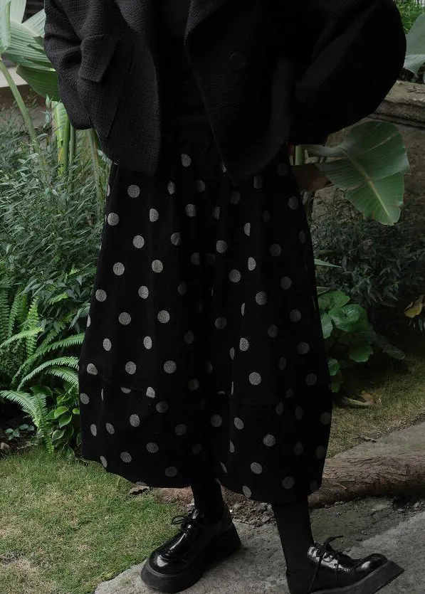 Elastic Waist Patchwork Corduroy Skirts Winter