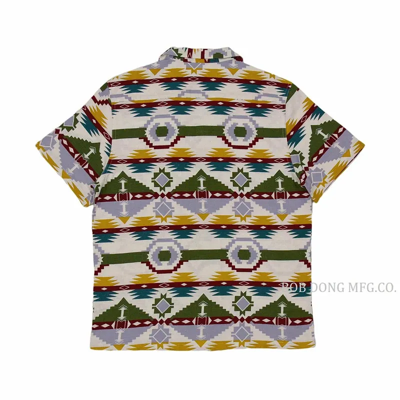 Indian Totem Loop Collar Shirts - Men's Short Sleeve Casual Shirts