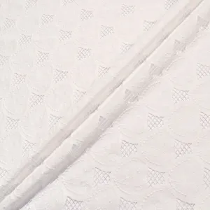 Ivory Geometric Embroidered Microfibre
