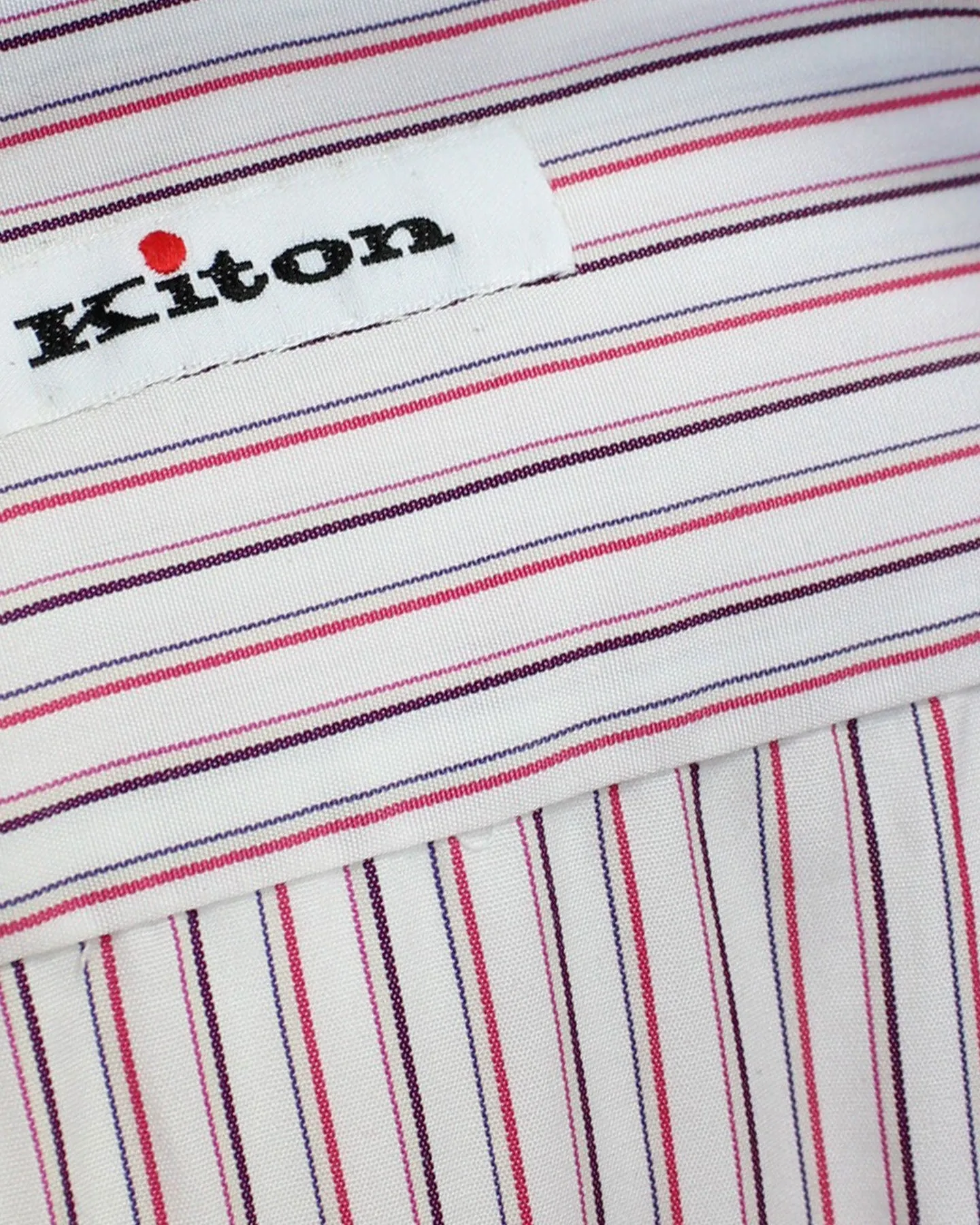 Kiton Dress Shirt White Pink Purple Stripes 40 - 15 3/4 SALE