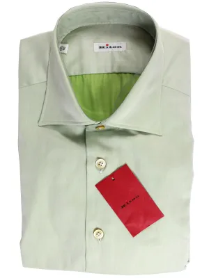 Kiton Shirt Light Green 38 - 15 REDUCED - SALE