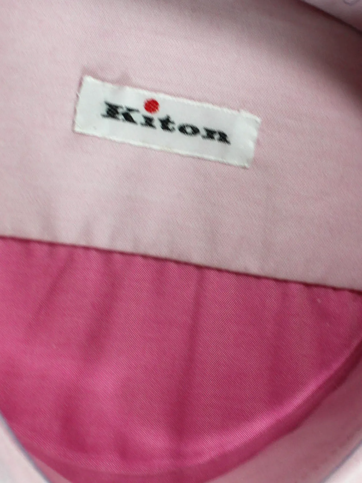 Kiton Shirt Pink Solid Spread Collar 38 - 15 SALE