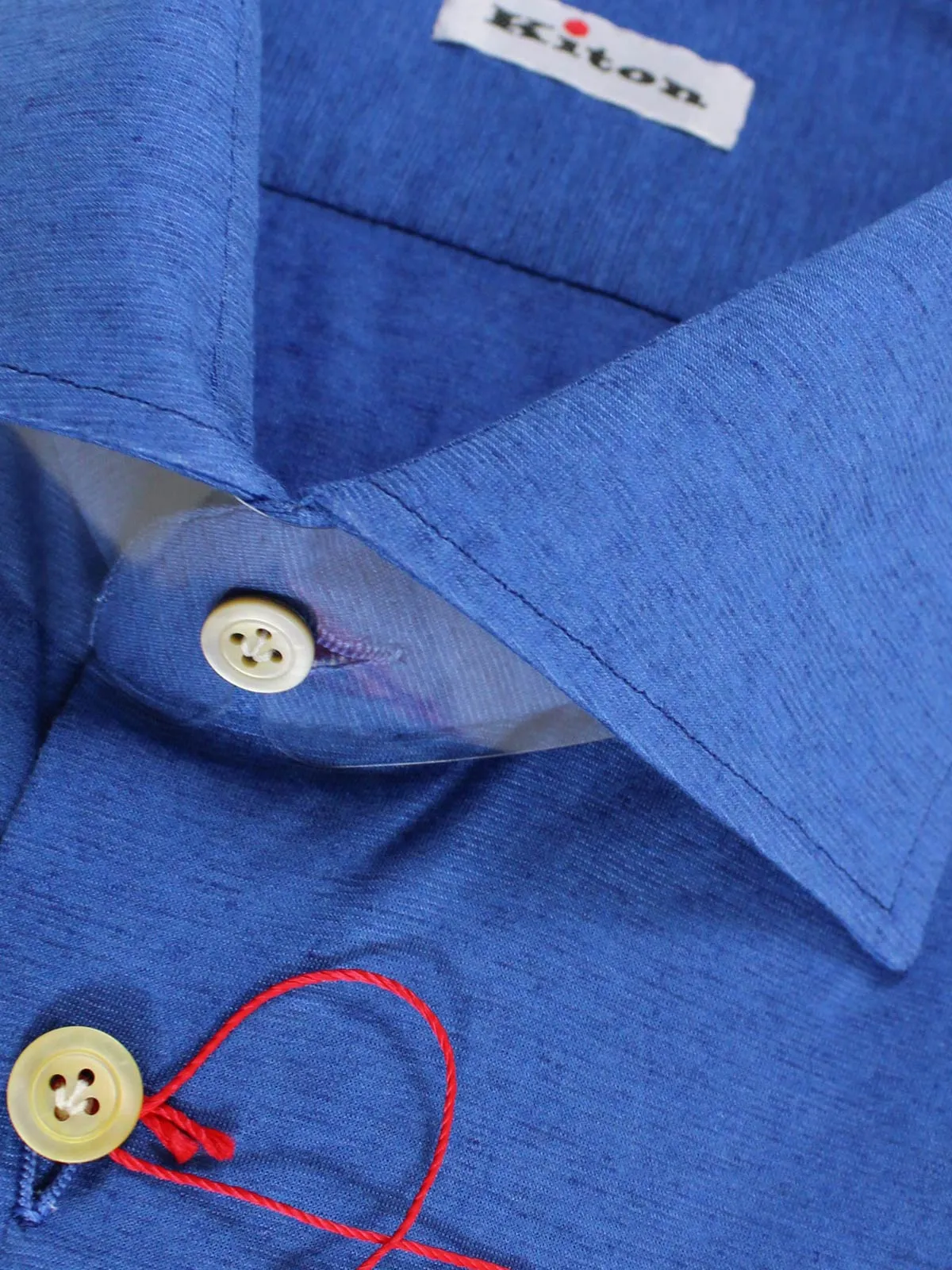 Kiton Shirt Royal Blue Sartorial Dress Shirt 40 - 15 3/4 REDUCED SALE