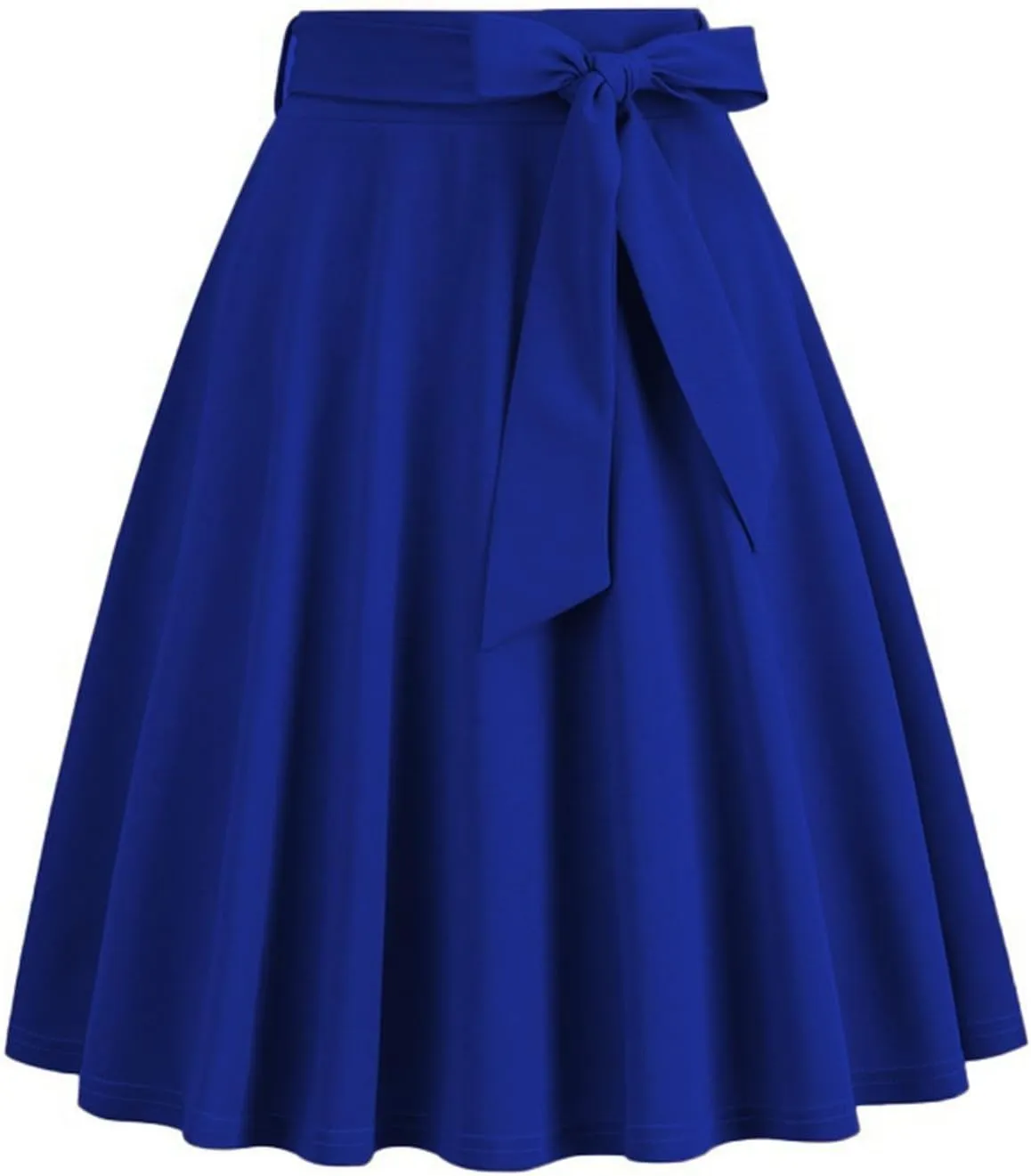 Knee Length Skirts for Women Summer Comfy Pleated a Line Skirts Stretch High Waisted Swing Skater Skirt