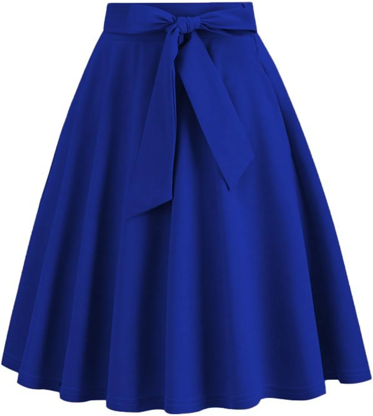 Knee Length Skirts for Women Summer Comfy Pleated a Line Skirts Stretch High Waisted Swing Skater Skirt