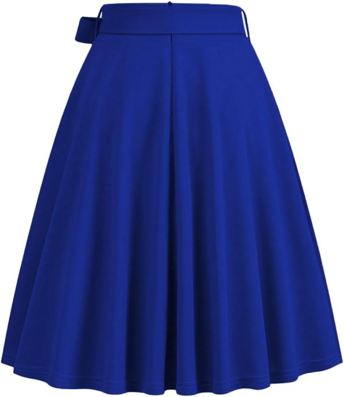 Knee Length Skirts for Women Summer Comfy Pleated a Line Skirts Stretch High Waisted Swing Skater Skirt
