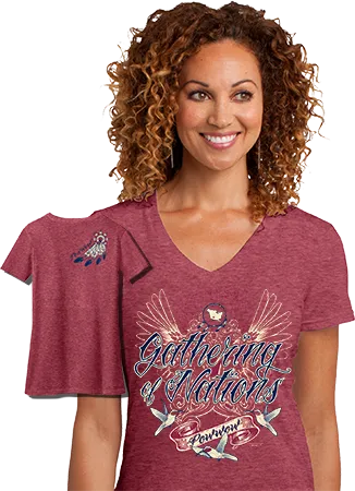 Ladies Hummingbird V-Neck Tee