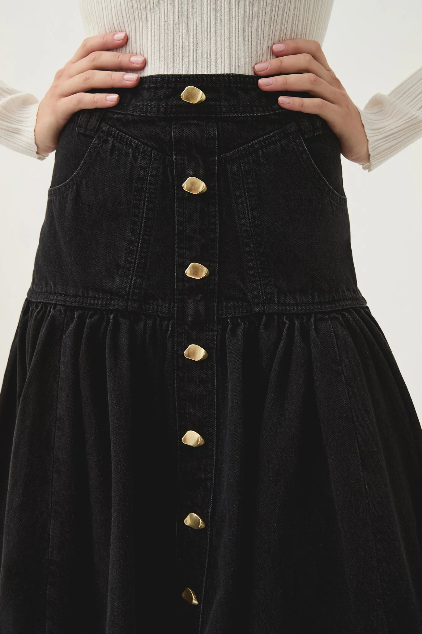 Maya Belmond Denim Midi Skirt
