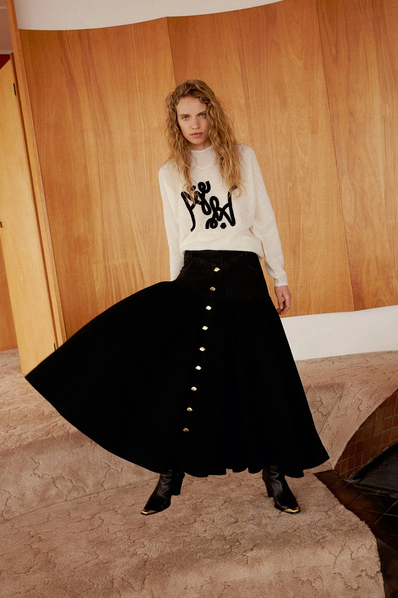 Maya Belmond Denim Midi Skirt