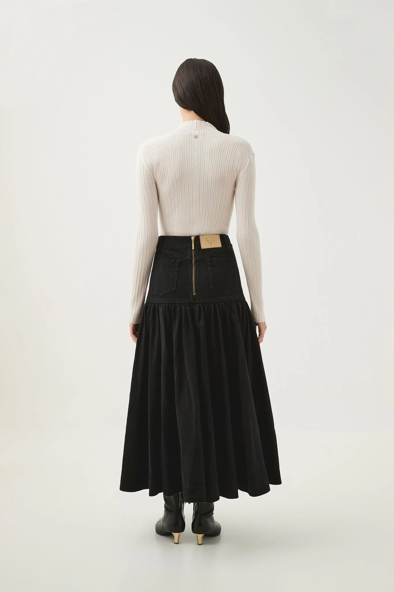 Maya Belmond Denim Midi Skirt