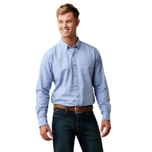 Men's Ariat Dots Blue Long Sleeve Button Down Shirt