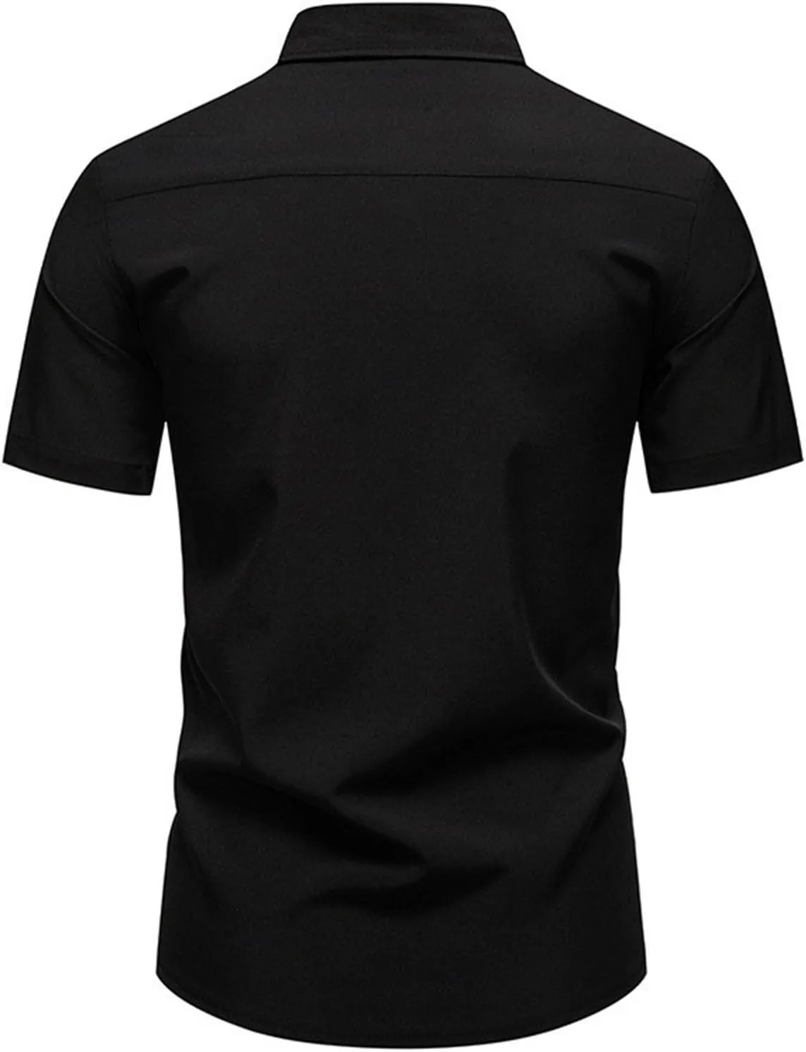 Men's Casual Short Sleeve Button Down Dress Shirt Plaid Collar Denim Mens Workout Shirts Summer Regular Fit Tops