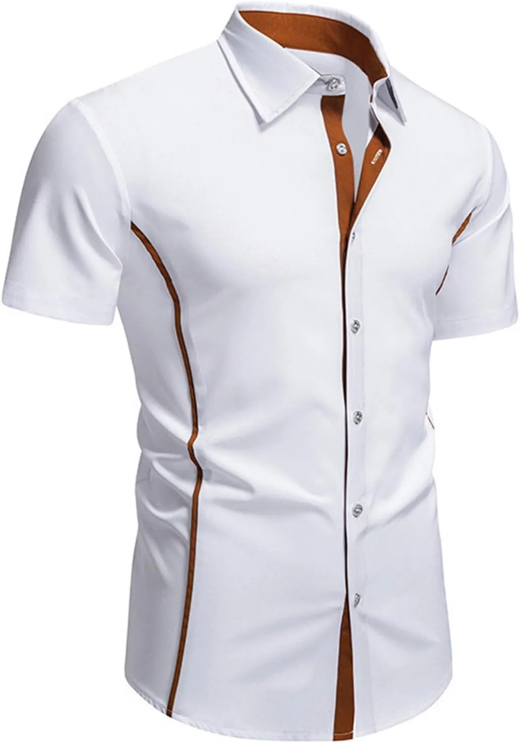 Men's Casual Short Sleeve Button Down Dress Shirt Plaid Collar Denim Mens Workout Shirts Summer Regular Fit Tops