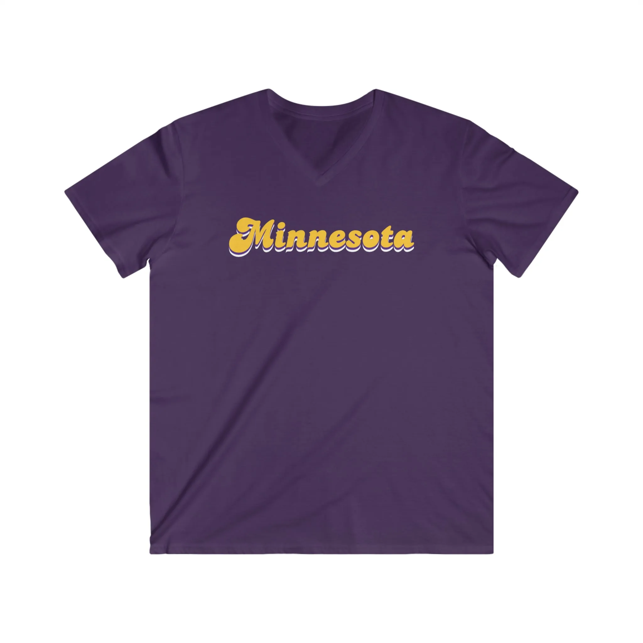 Men's Fitted V-Neck Short Sleeve - Minnesota (Retro)