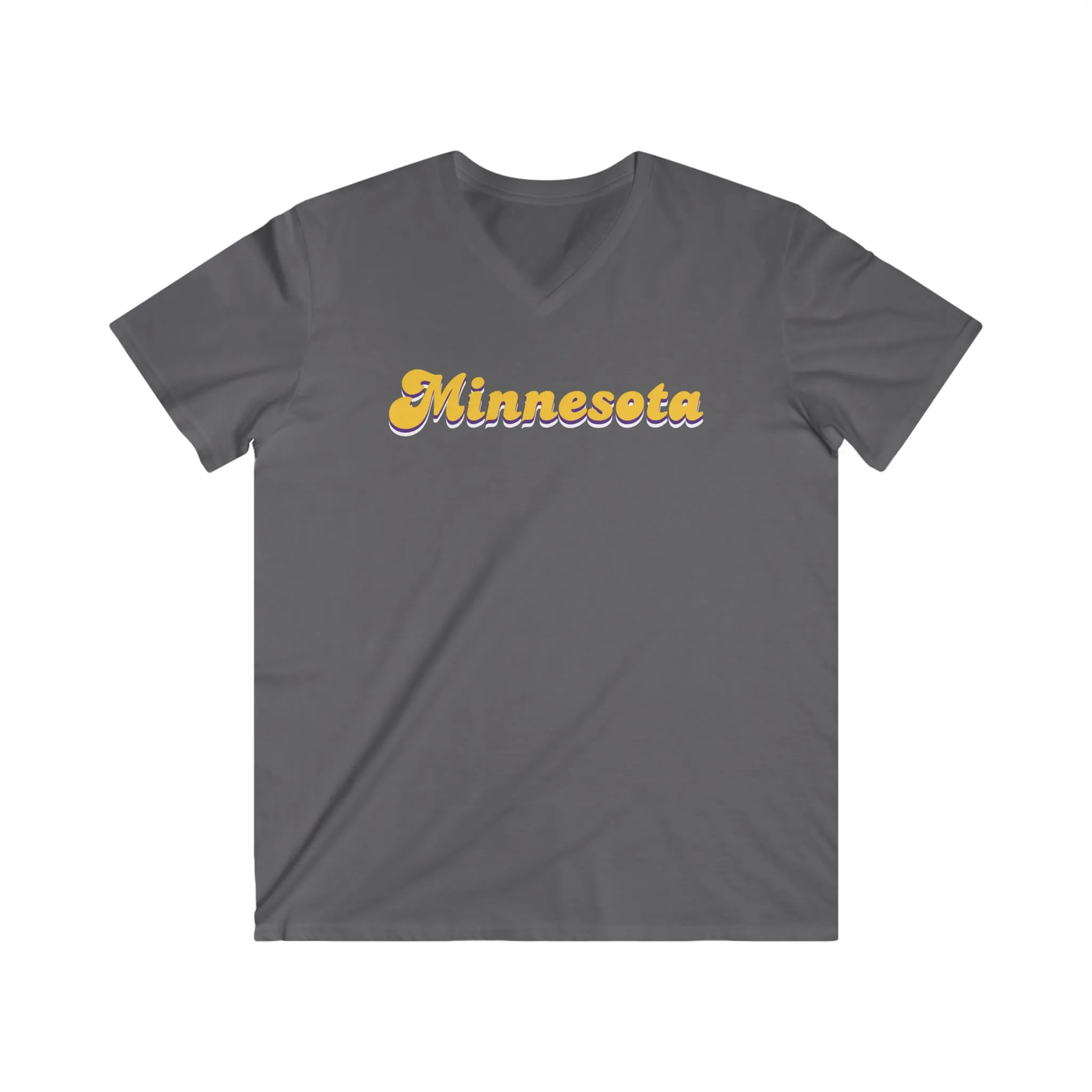Men's Fitted V-Neck Short Sleeve - Minnesota (Retro)