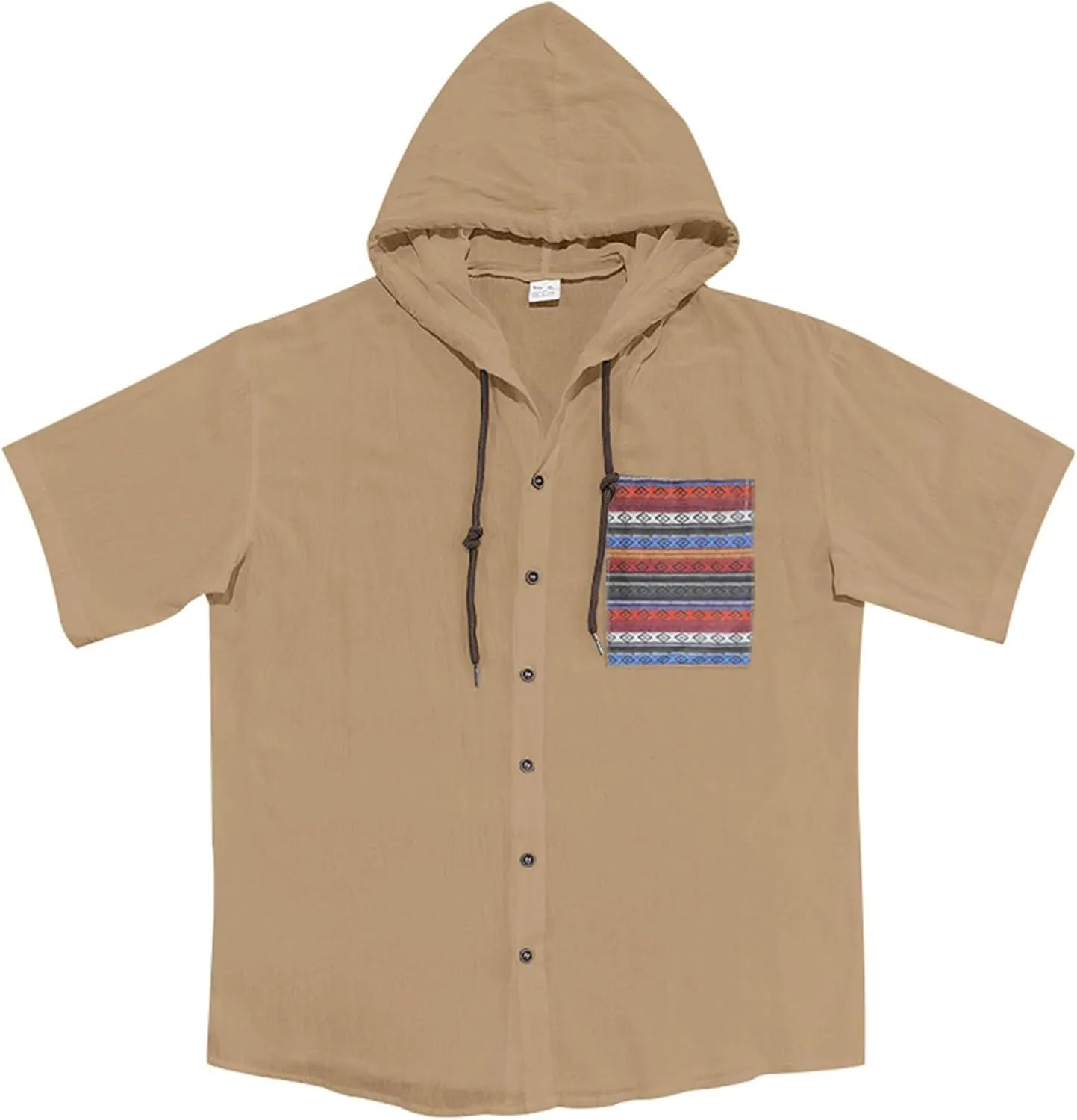 Men's Linen Shirts Breathable Quick Dry Short Sleeve Hoodies Trendy Summer Beach Cardigan Swim Cover Up Lightweight