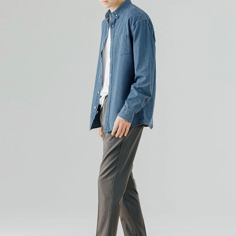 Mens Relaxed Fit Denim Shirt