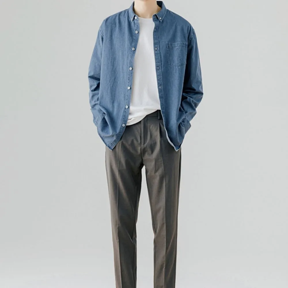 Mens Relaxed Fit Denim Shirt