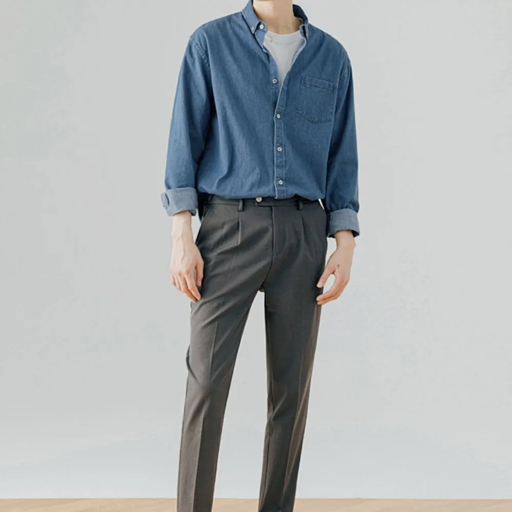 Mens Relaxed Fit Denim Shirt