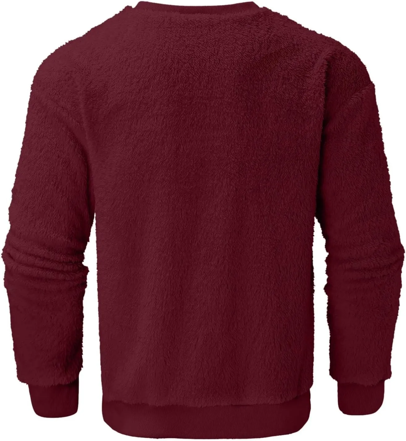 Men's Winter Warm Sweatshirt Oversize Double Sided Fleece Crewneck Pullover Tops Loose Long Sleeve Thermal Sweater