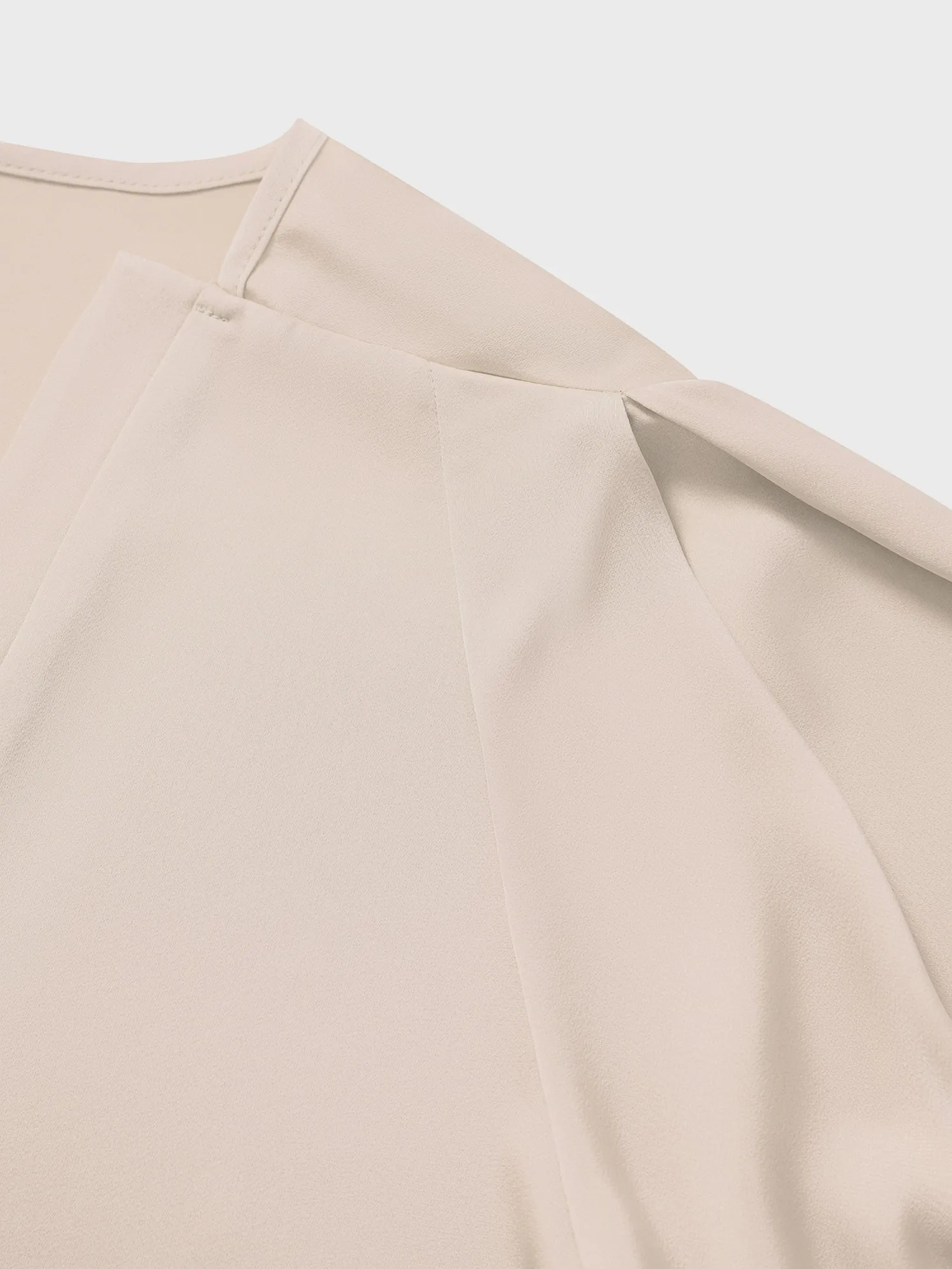 Midsize Glossy V-Neck Top