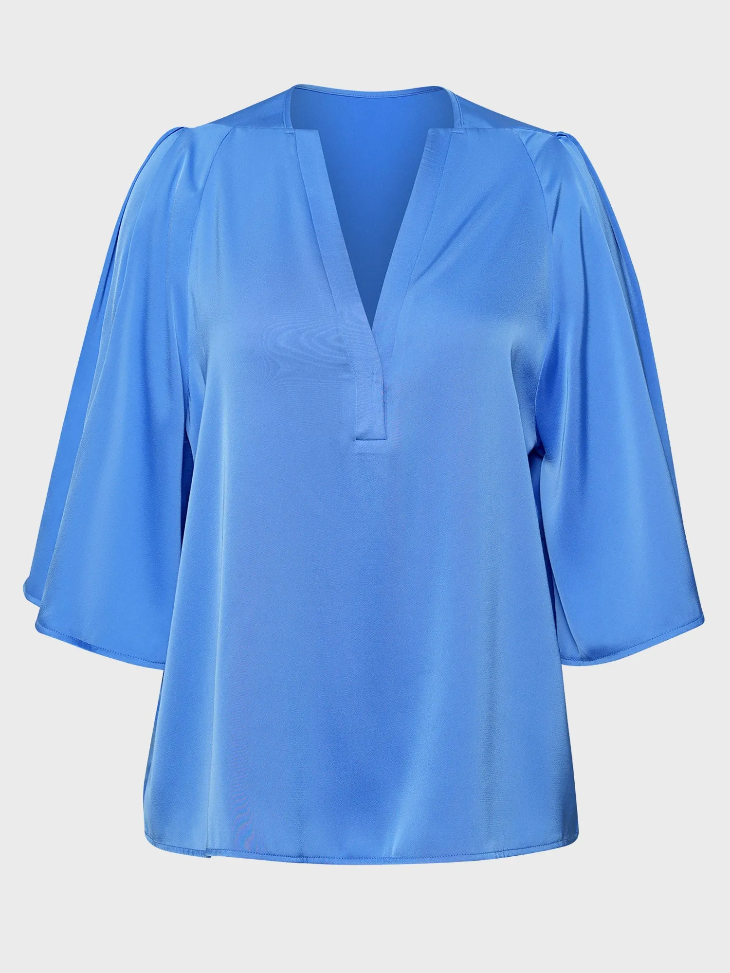 Midsize Glossy V-Neck Top