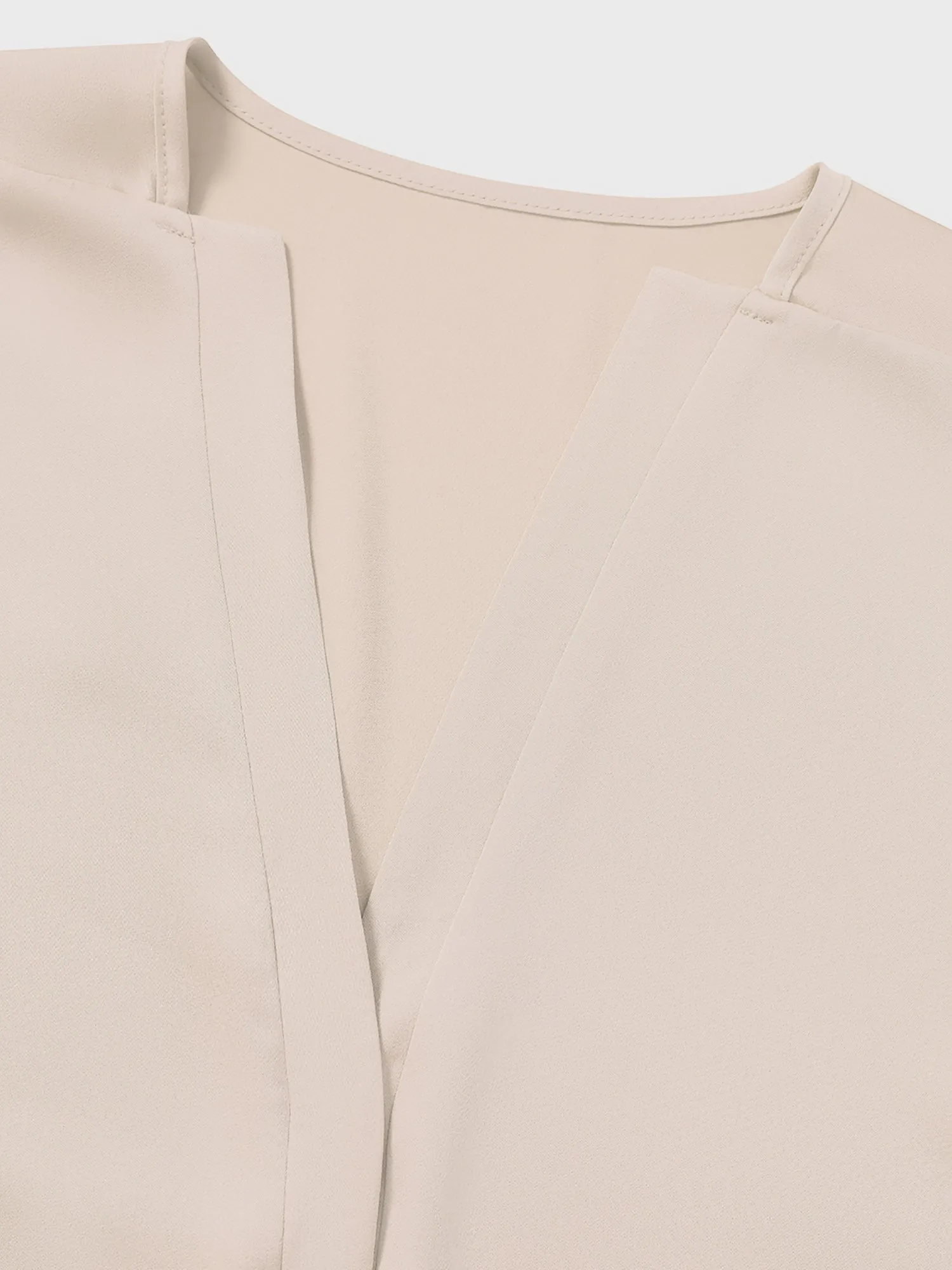 Midsize Glossy V-Neck Top