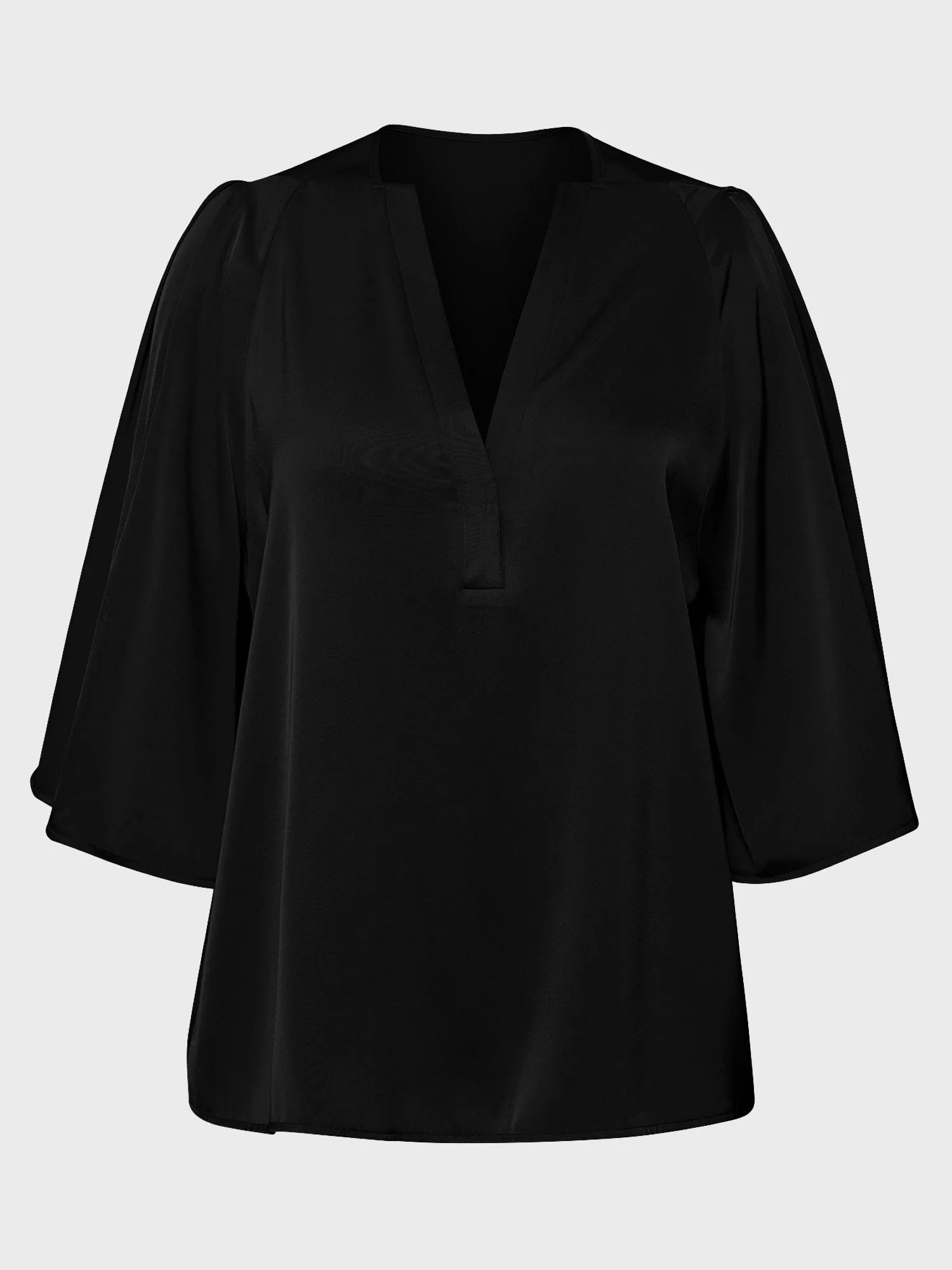 Midsize Glossy V-Neck Top