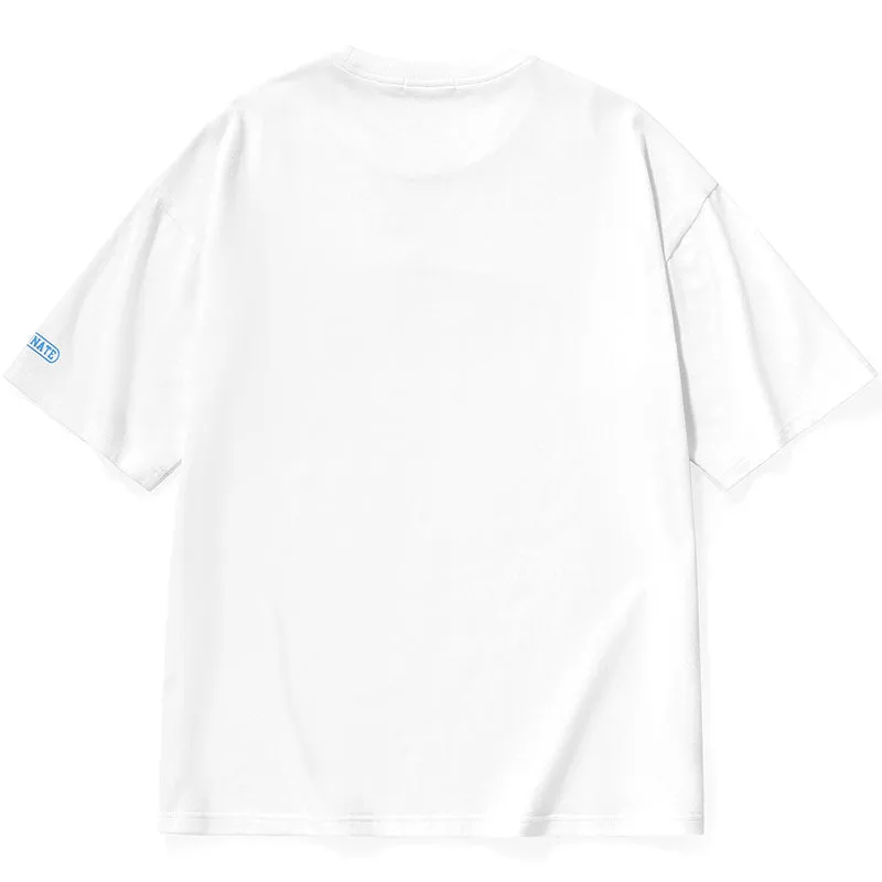 Minimalist Plain Letter Print Cotton T-Shirt