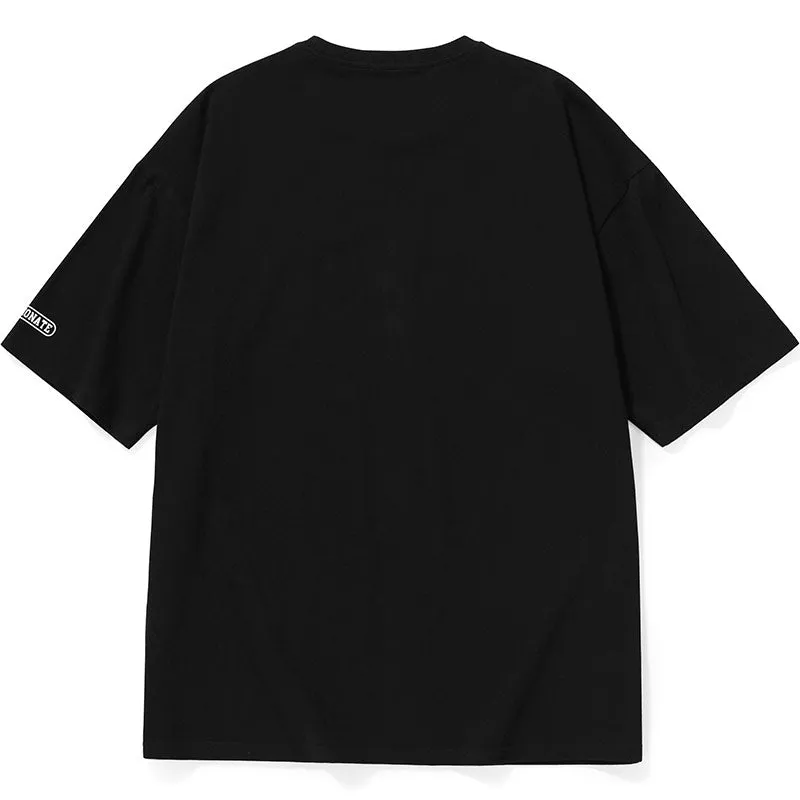 Minimalist Plain Letter Print Cotton T-Shirt