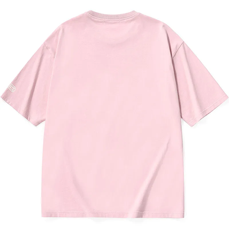 Minimalist Plain Letter Print Cotton T-Shirt